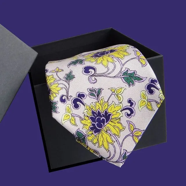 Luxury Handmade Floral Silk Tie