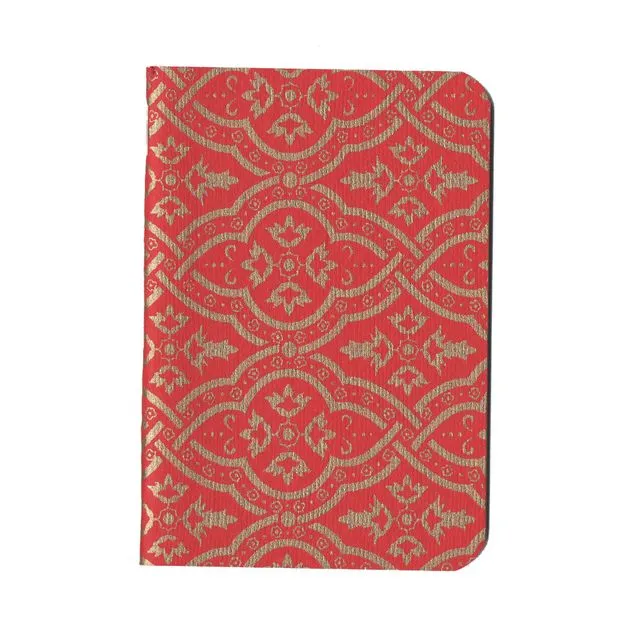 Red & Gold Handcrafted Pocket Notebook - Studio Edition