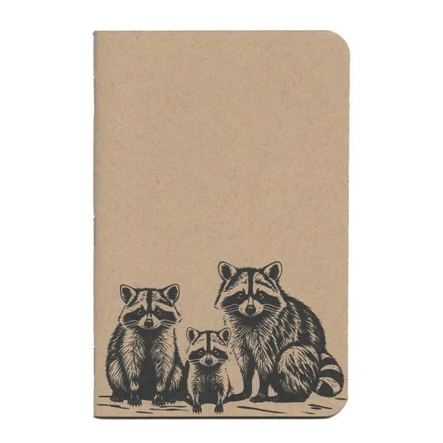 Three Raccoons 48 page small notebook