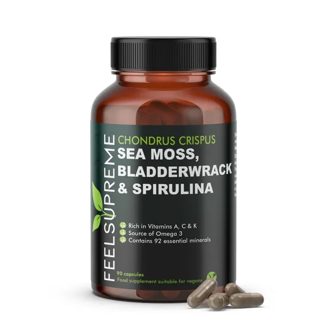 Sea Moss with Bladderwrack and Spirulina | A Multi Nutrient Formula for Detox, Energy and Digestion