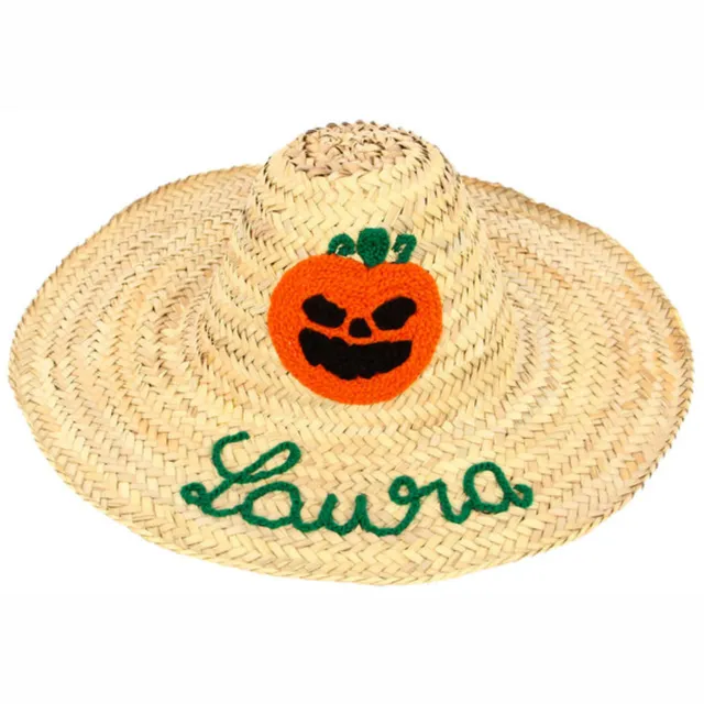Enchanted Straw Witch Hat pumpkin - Personalized