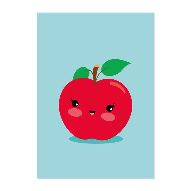 A4 picture kawaii apple for kids and teens