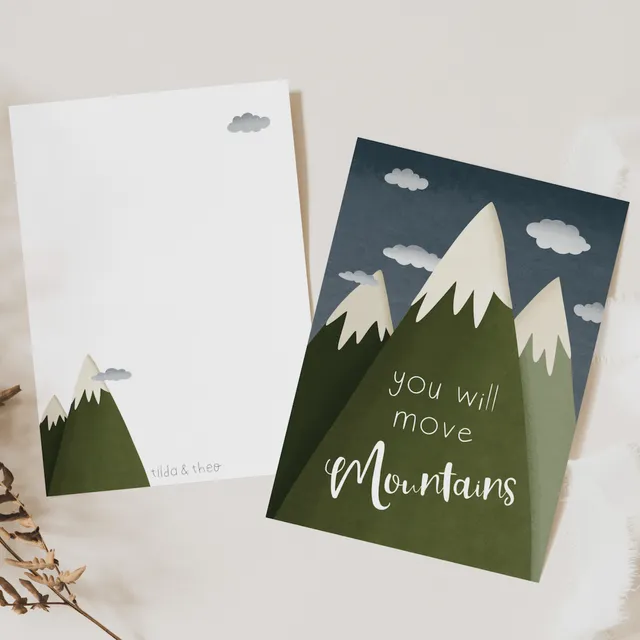 Postkarte Berge Mut "you will move mountains"