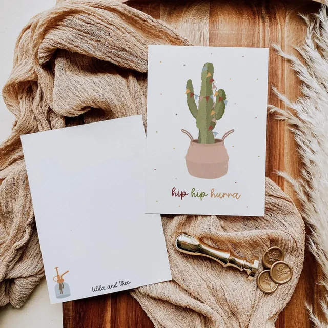 Postkarte Geburtstag - Kaktus