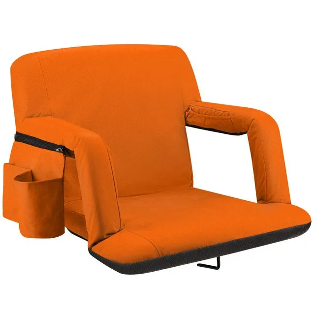 Alpcour Reclining Stadium Seat with Armrests, Orange - Wide