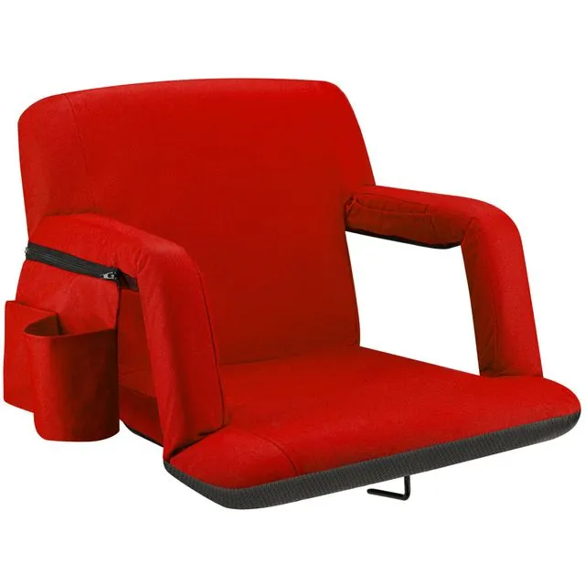 Alpcour Reclining Stadium Seat with Armrests, Red - Wide