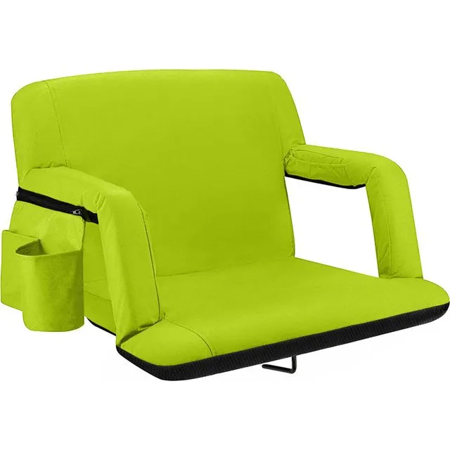 Alpcour Reclining Stadium Seat with Armrests, Lime - Extra-Wide