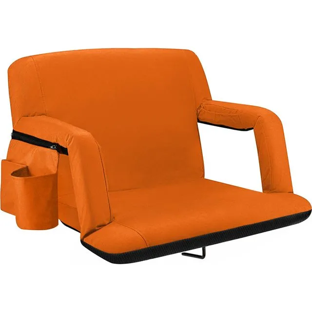 Alpcour Reclining Stadium Seat with Armrests, Orange - Extra-Wide