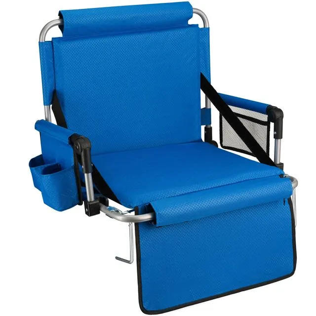 Alpcour Foldable Stadium Seat with Armrests, Royal Blue