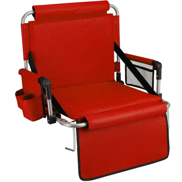 Alpcour Foldable Stadium Seat with Armrests, Red