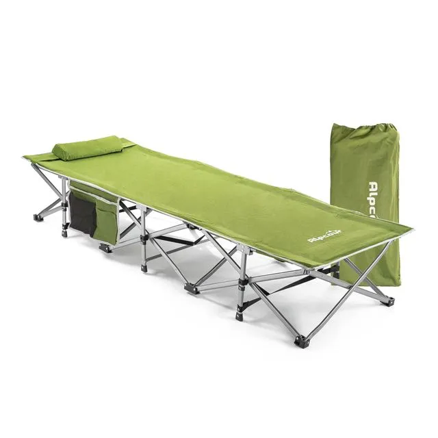 Alpcour Folding Camping Cot - Extra Strong, Small-Collapsing, Army Green