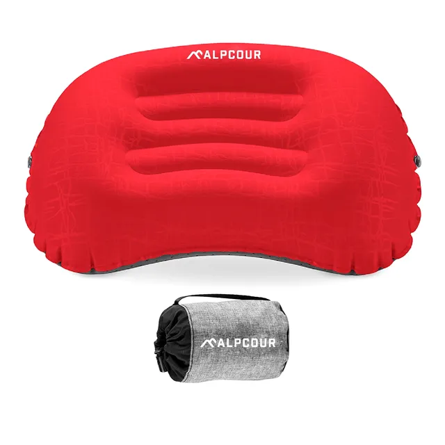 Alpcour Inflatable Camping Pillow, Coral Red