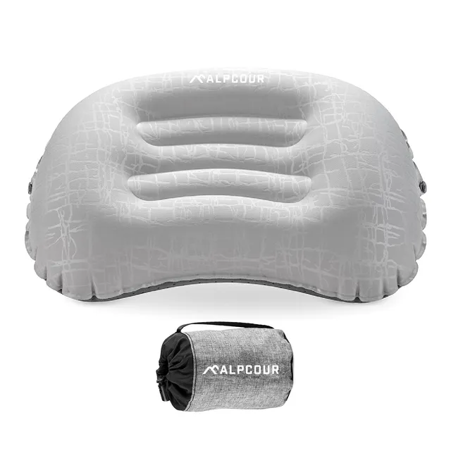 Alpcour Inflatable Camping Pillow, Frost Grey