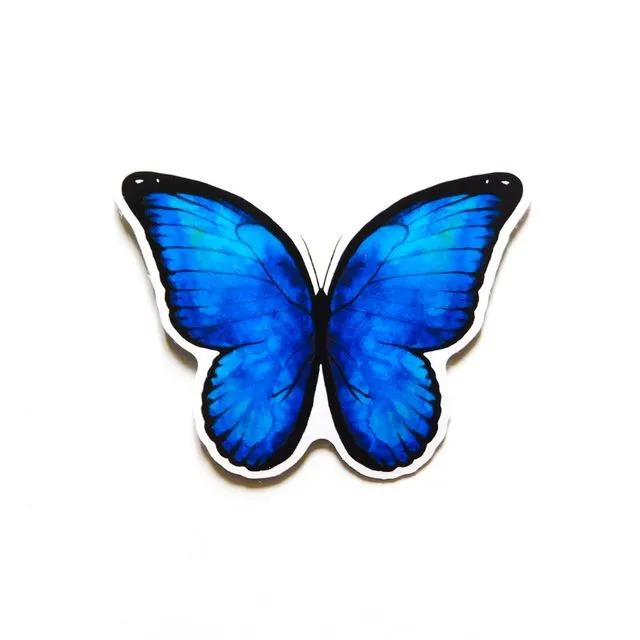 Lepidoptera Blue Morpho Butterfly Sticker - A6 Eco Paper Sticker