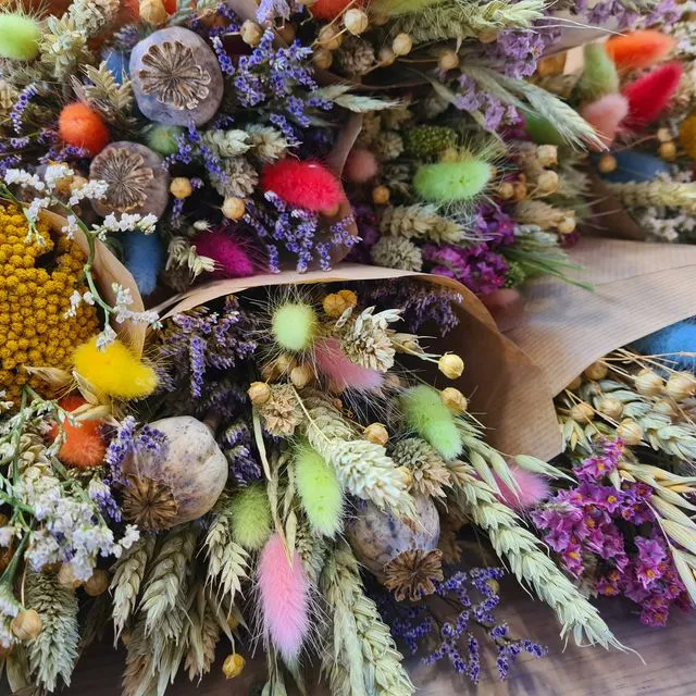 Florist Choice Colourful Dried Flower Bunches/Bouquets