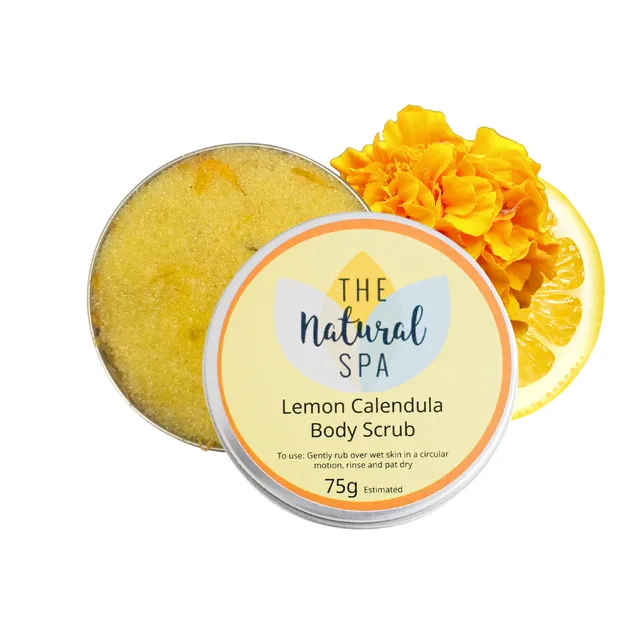 Lemon Calendula 75g Natural Body Scrub - Vegan - Plastic Free - Large letter sized