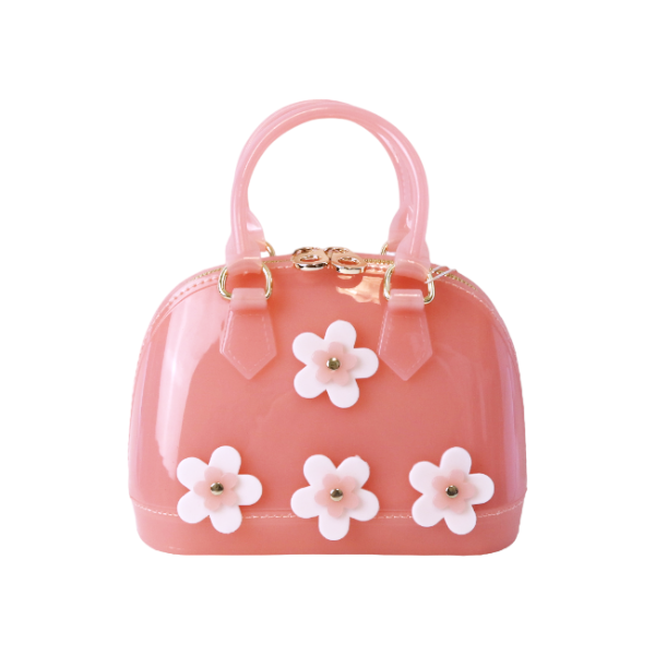 B3916A PINK Floral Jelly Bowling Bag