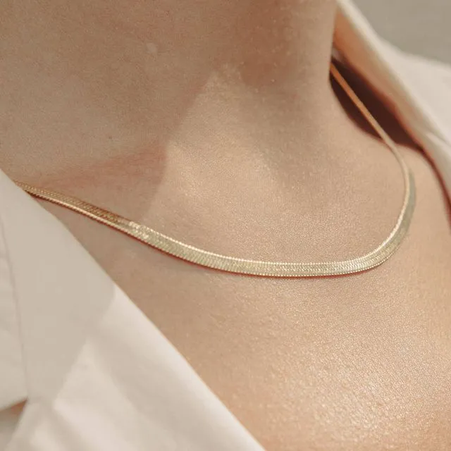 Gold Snake Chain Choker Necklace, Waterproof