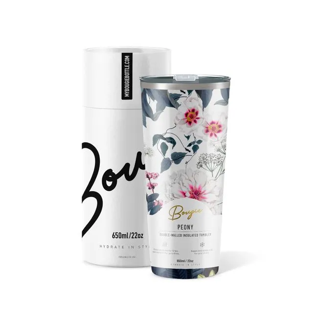 PEONY Stainless Steel Insulated Tumbler 22oz with Gift Tube