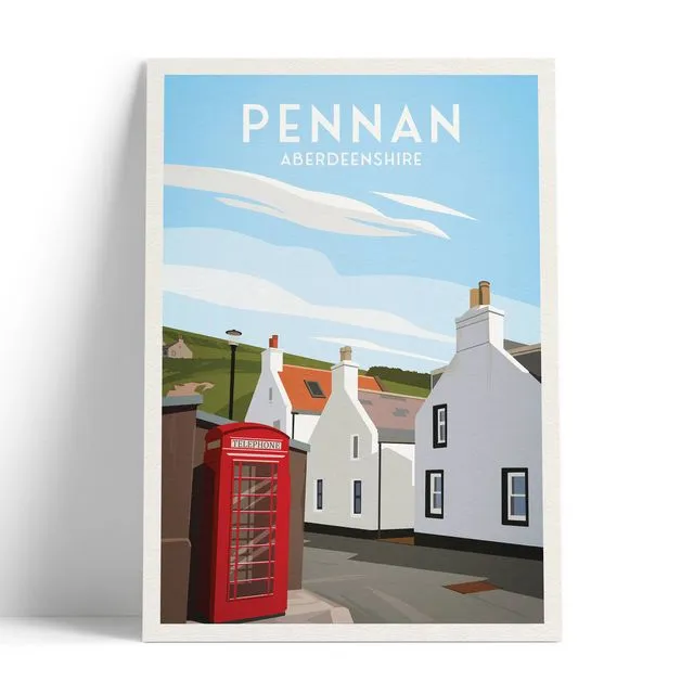 Pennan Travel Poster - Aberdeenshire - Scotland - Local Hero