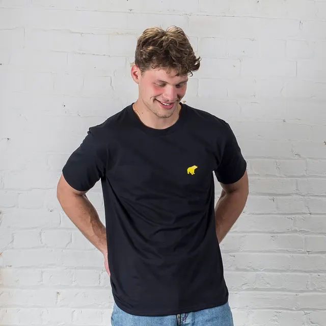 Unisex cotton t-shirt - original----yellow-on-black