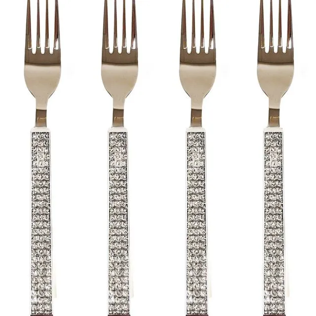Dinner Fork (Set of 4 ) Glitter Handle, Glitter