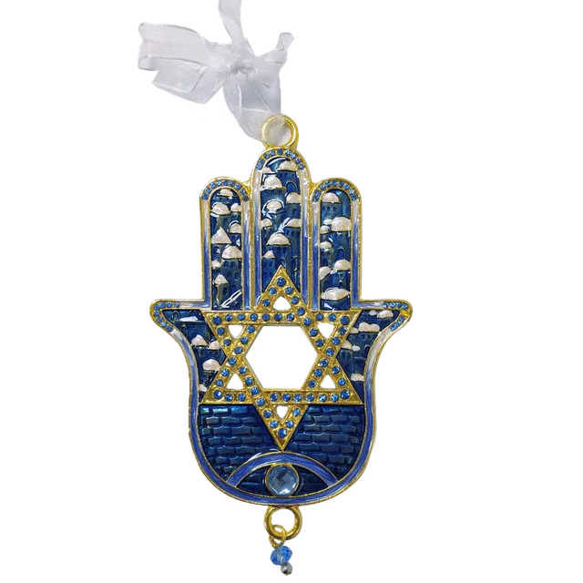 Blue Ornament Hamsa