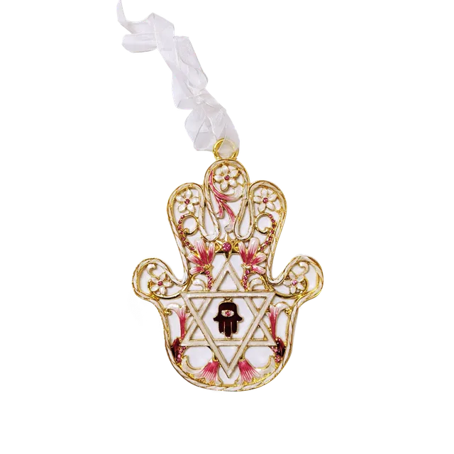 Pink and Red Ornament Hamsa