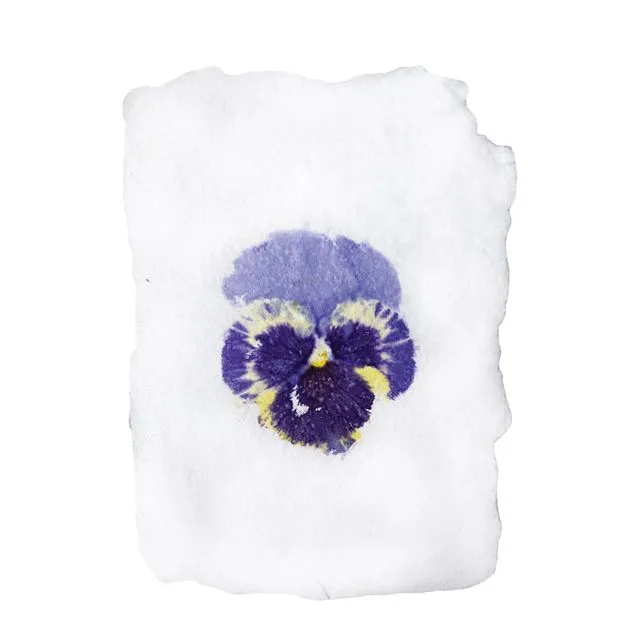 real pansy imprint note card