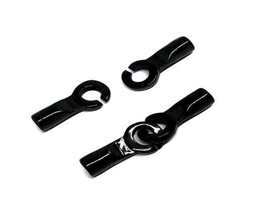 STAINLESS STEEL MAGNETIC CLASP,BLACK,MGST-40 6MM