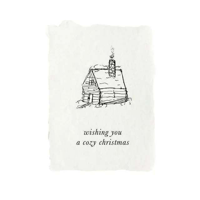 cozy cabin christmas note cards set of four