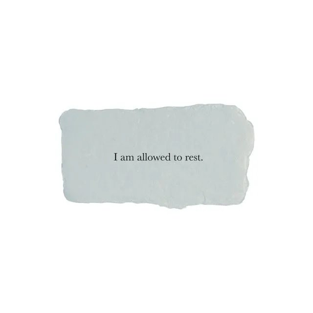 I am allowed to rest affirmation card
