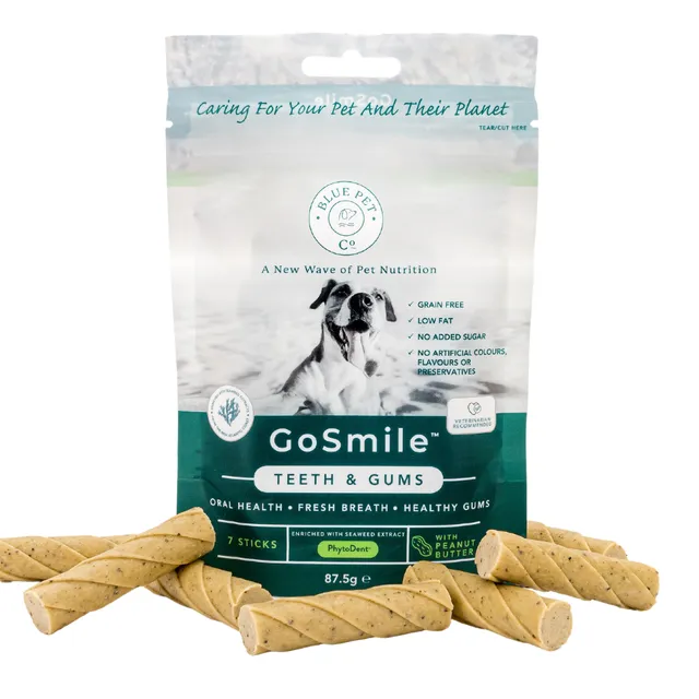 GoSmile, Teeth & Gum Health Dog Dental stick from Seaweed - Peanut Butter Flavour - Large Pouch