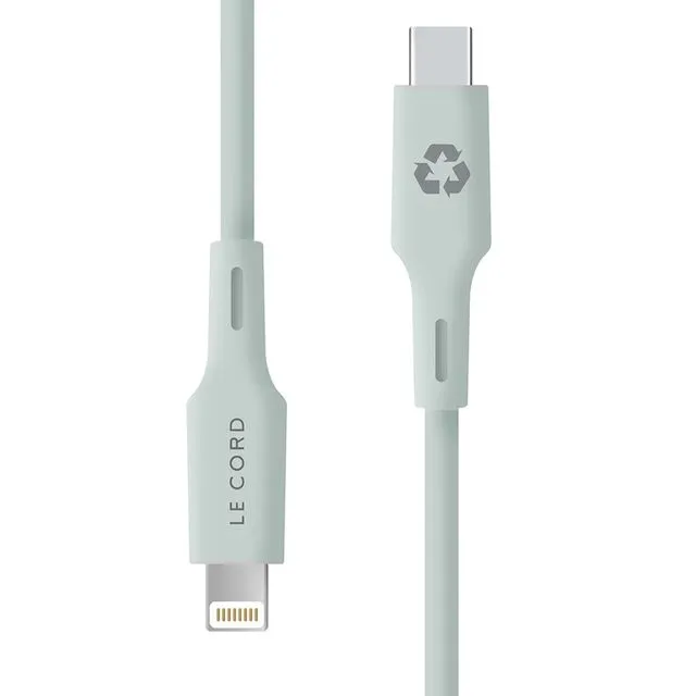 Pale Pine iPhone USB C to Lightning cable · Made of recycled plastics