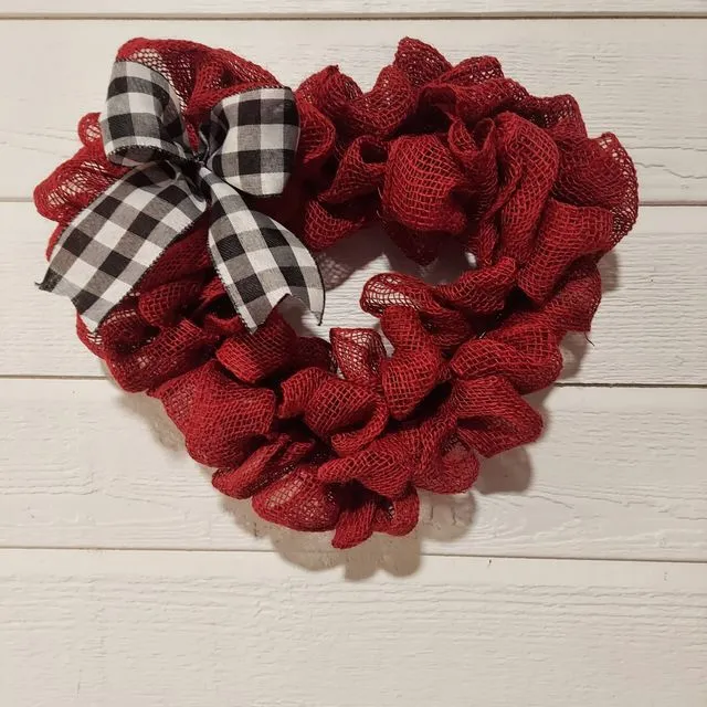 Burlap Heart Small Wreath