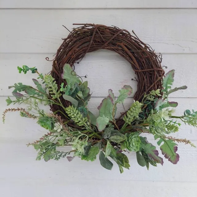14 inch grapevine succulent wreath