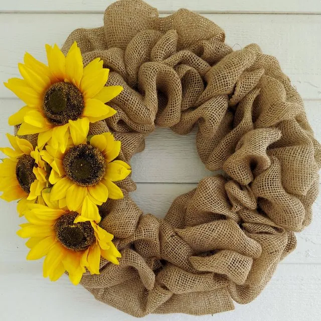 Sunflower Burlap Wreath