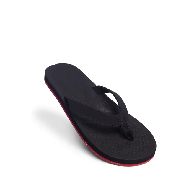 Men’s Flip Flops - Red Sole/Black - Sneaker Sole