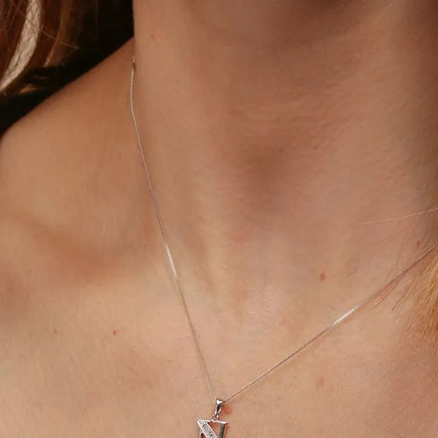 Solid White Gold Initial Pendant Charm