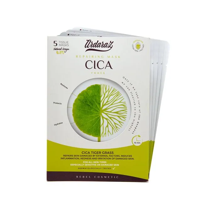 Moisturizing Facial Mask with Cica. Pack of 5