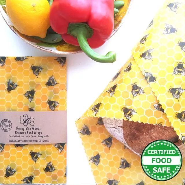 XXL Bread Wrap Beeswax Wraps| Handmade in the UK | Yellow Bees