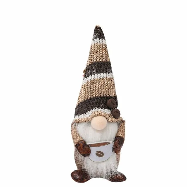 Standing Knitted Hat Faceless Doll Christmas Ornaments - STRIPES