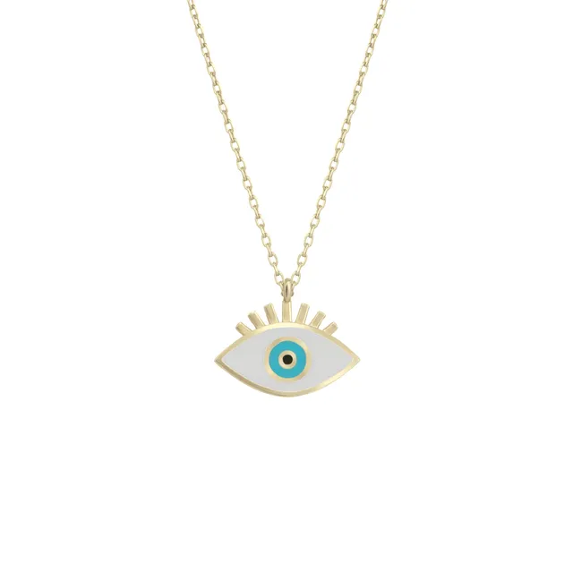 Sterling Silver Evil Eye Necklace - Gold