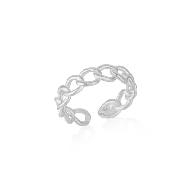 Sterling Silver Chain Ring in Silver