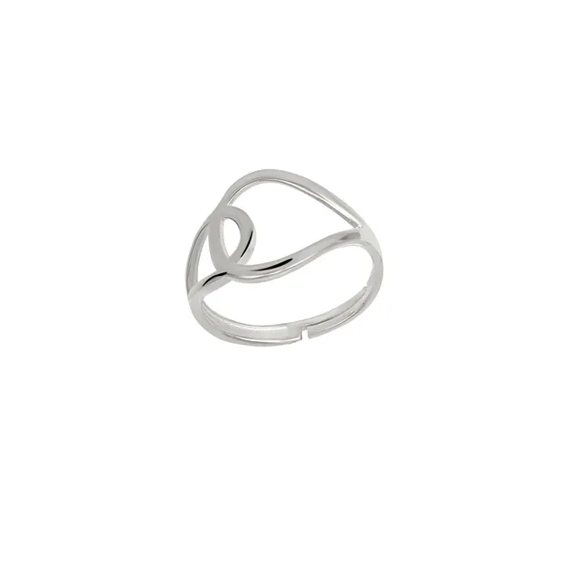 Intercepting Circles Sterling Silver Statement Signature Ring in Silver