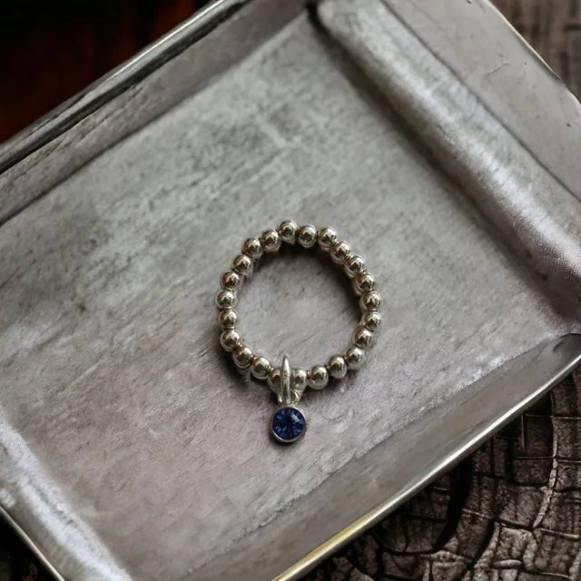 Sapphire Birthstone Charm Ring