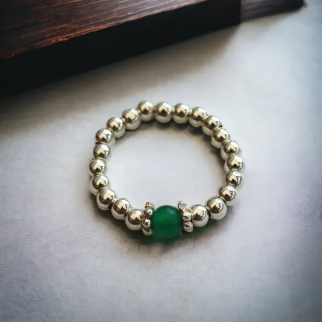 Green Agate Gemstone Ring