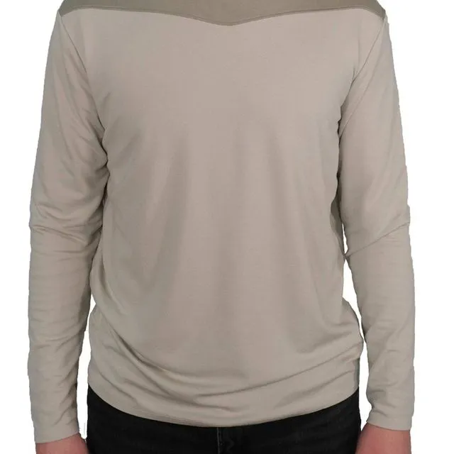 Long Sleeve Crew Collar (Two-Tone Taupe)