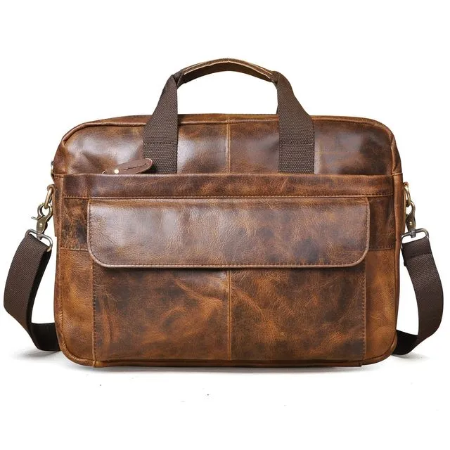 Soft Leather Crossbody Bag Optimum, Brown 2020
