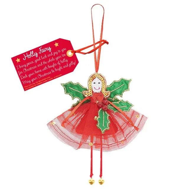 'Holly Fairy' Fair Trade Christmas Decoration